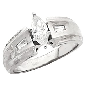 14K White Gold 8x4.5 mm Marquise Engagement Ring. 120290:246414:P