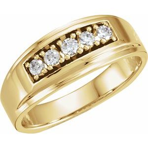14K Yellow Gold 1/3 CTW Diamond Men's Band. 67889:102:P