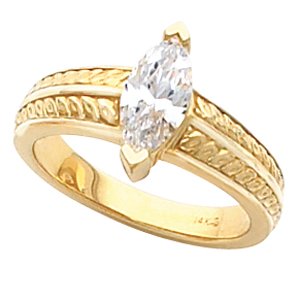 14K Yellow Gold 10x5 mm Marquise Solitaire Engagement Ring. 121269:100001:P