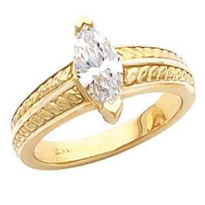 14K Yellow Gold 10x5 mm Marquise Solitaire Engagement Ring. 121269:100001:P
