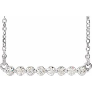14K White Gold 1/4 CTW Diamond Bar 18" Necklace
