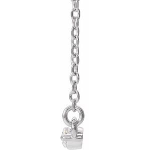 14K White Gold 1/4 CTW Diamond Bar 18" Necklace