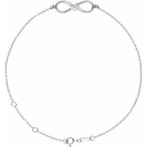 14K White Gold 1/8 CTW Diamond Infinity-Inspired 6 1/2-7 1/2" Bracelet
