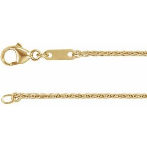 10K Yellow Gold 1.2 mm Wheat Chain
