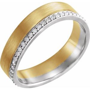 14K Yellow/White Gold 6 mm 3/8 CTW Diamond Men's Band. 122257:6003:P