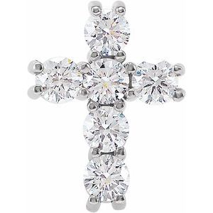 Platinum 1/2 CTW Diamond Cross Pendant