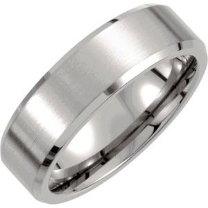Titanium 7 mm Beveled-Edge Inlay Comfort-Fit Men's Band. T889:010:P