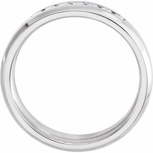 14K White Gold 1/4 CTW Diamond Beveled-Edge Band. 124235:6012:P