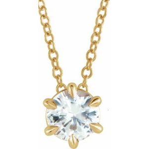 14K Yellow Gold 1/2 CT Diamond Solitaire 16-18" Necklace. 87126:6101:P