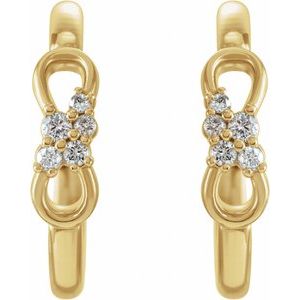 14K Yellow Gold .08 CTW Diamond Infinity-Inspired Hoop Earrings
