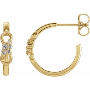 14K Yellow Gold .08 CTW Diamond Infinity-Inspired Hoop Earrings