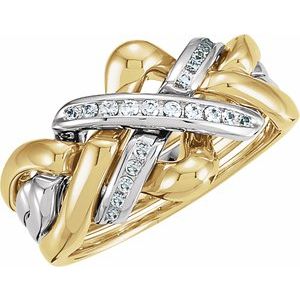 14K Yellow/White Gold 1.5 mm Round Puzzle Band. 120895:100021:P
