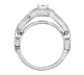 14K White Gold 1/2 CTW Diamond Infinity-Inspired Halo-Style Accented Engagement Ring. 68198:102:P