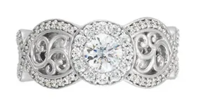 14K White Gold 1/2 CTW Diamond Infinity-Inspired Halo-Style Accented Engagement Ring. 68198:102:P