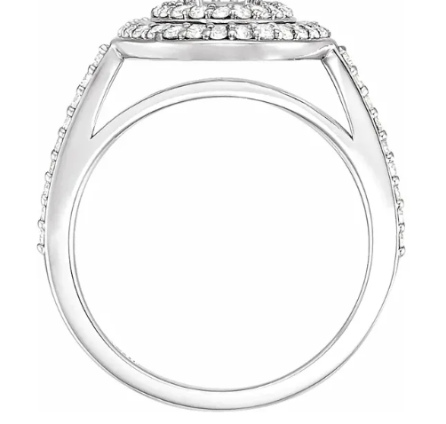 14K White Gold 7x5 mm Oval 1/2 CTW Diamond Halo-Style Accented Engagement Ring. 68220:103:P