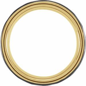18K Yellow Gold PVD & Black PVD Tungsten 8 mm Grooved Comfort-Fit Flat Men's Band. TAR52125:607:P