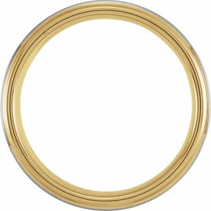 18K Yellow Gold PVD Tungsten 8 mm Stepped-Edge Comfort-Fit Flat Men's Band. TAR52128:607:P
