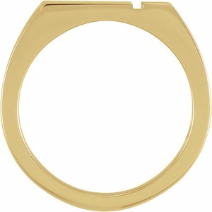 14K Yellow Gold 10.8x8.8 mm Rectangle Cross Signet Ring. R43110:100:P