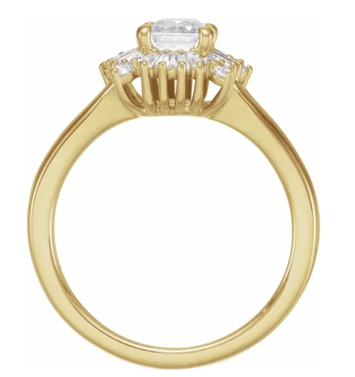 14K Yellow Gold 7x5 mm Emerald 3/8 CTW Diamond Halo-Style Engagement Ring. 688842:600:P