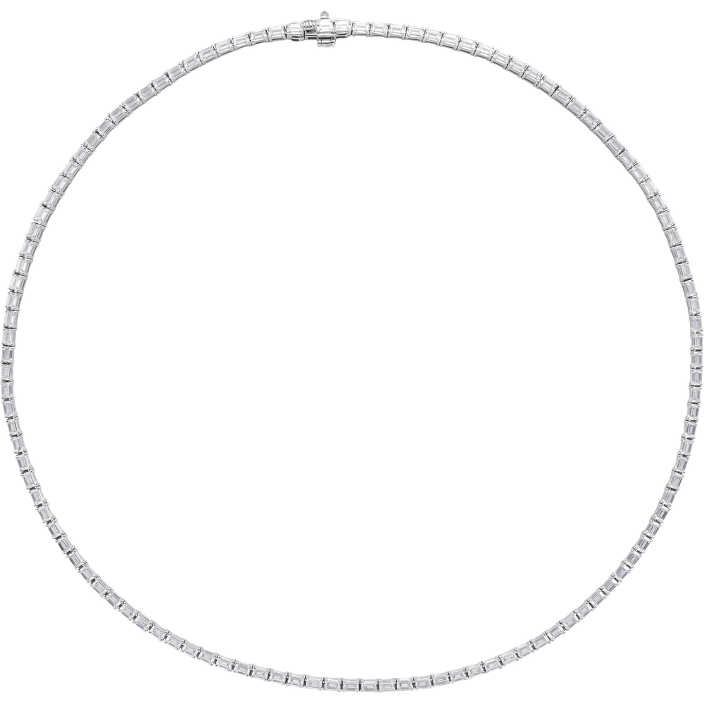 14K Yellow Gold 11 3/4 CTW Diamond Line 16" Necklace. 689128:LG600:P