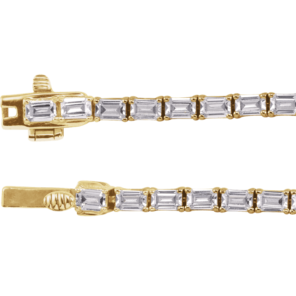 14K Yellow Gold 11 3/4 CTW Diamond Line 16" Necklace. 689128:LG600:P