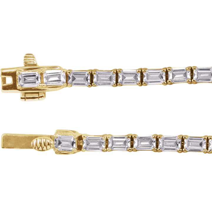 14K Yellow Gold 11 3/4 CTW Diamond Line 16" Necklace. 689128:LG600:P