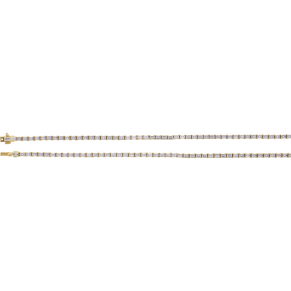14K Yellow Gold 11 3/4 CTW Diamond Line 16" Necklace. 689128:LG600:P