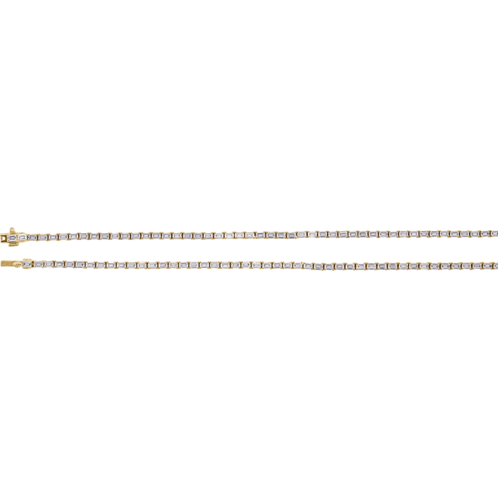 14K Yellow Gold 11 3/4 CTW Diamond Line 16" Necklace. 689128:LG600:P