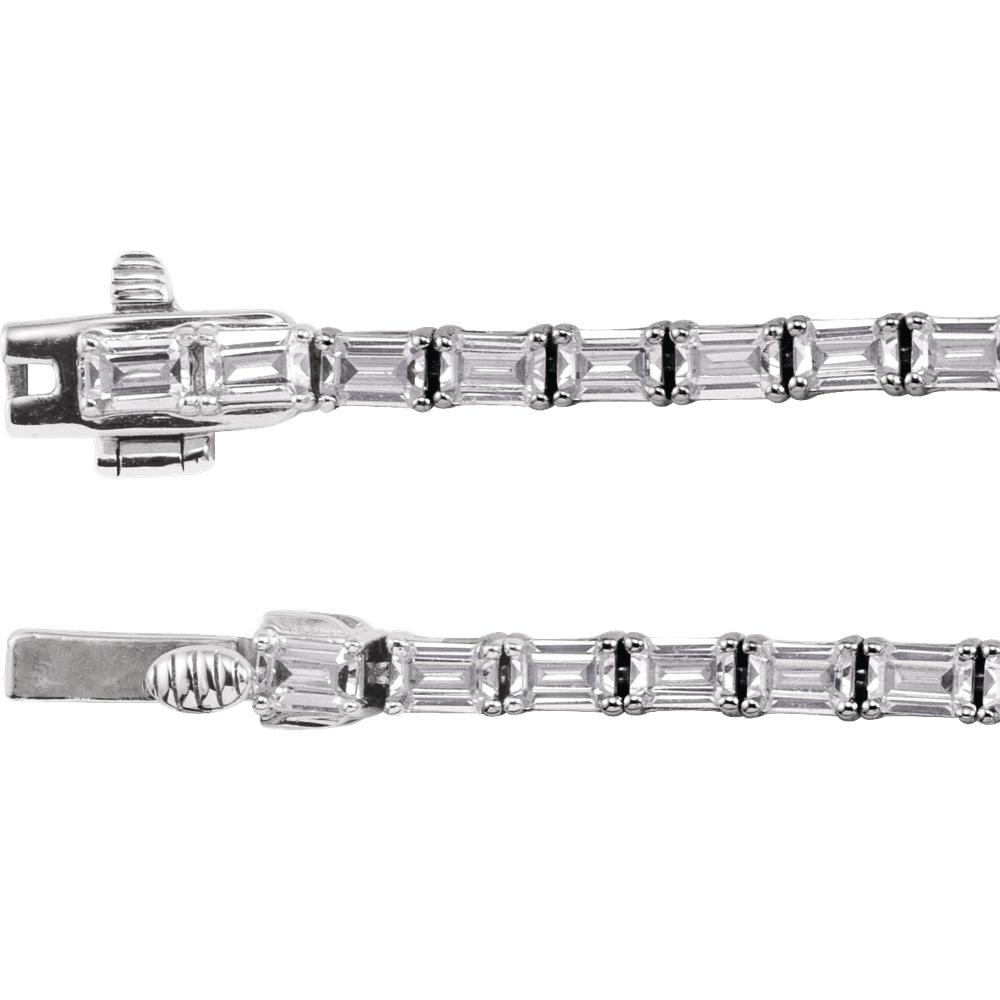 14K White Gold 11 3/4 CTW Diamond Line 16" Necklace. 689128:LG601:P