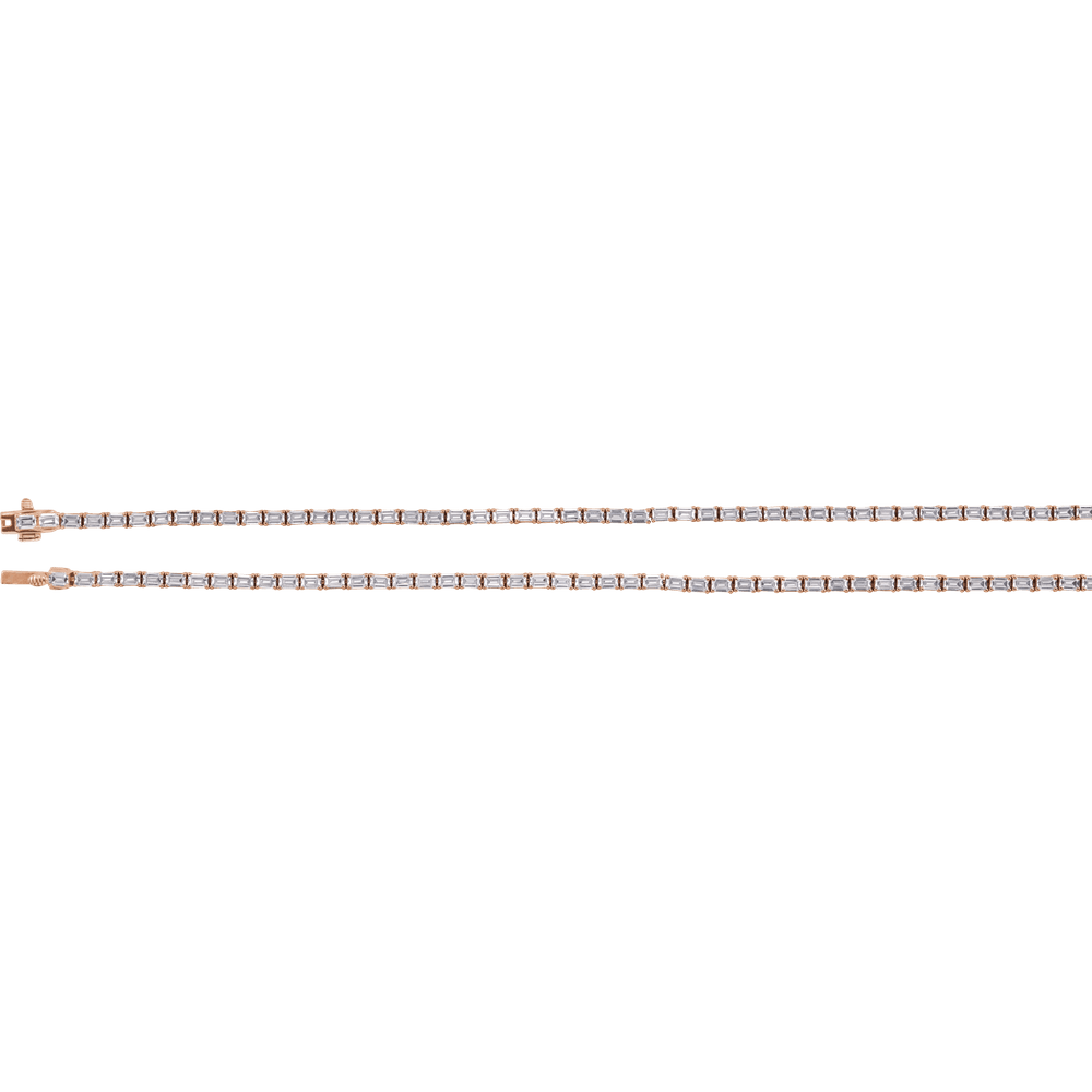 14K Rose Gold 11 3/4 CTW Diamond Line 16" Necklace. 689128:LG602:P