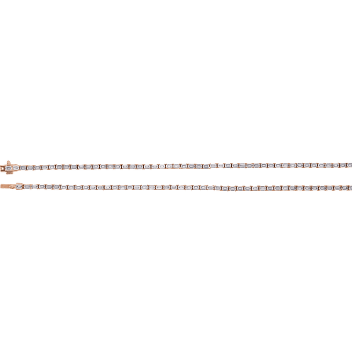 14K Rose Gold 11 3/4 CTW Diamond Line 16" Necklace. 689128:LG602:P