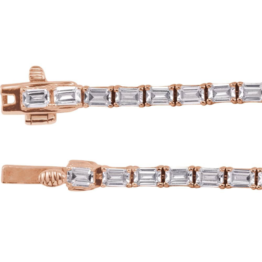 14K Rose Gold 11 3/4 CTW Diamond Line 16" Necklace. 689128:LG602:P