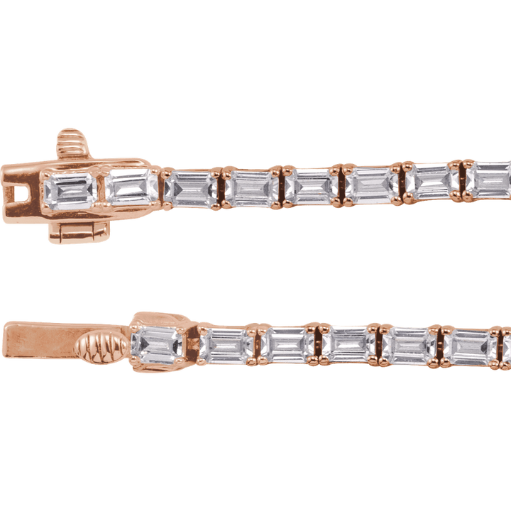 14K Rose Gold 11 3/4 CTW Diamond Line 16" Necklace. 689128:LG602:P