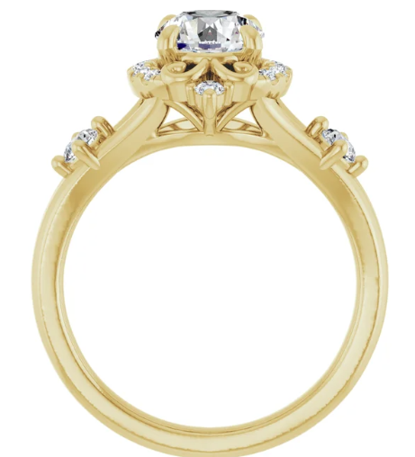 14K Yellow Gold 6.5 mm Round 1/3 CTW Diamond Halo-Style Engagement Ring. 689162:LG600:P