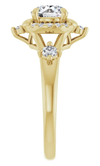14K Yellow Gold 6.5 mm Round 1/3 CTW Diamond Halo-Style Engagement Ring. 689162:LG600:P