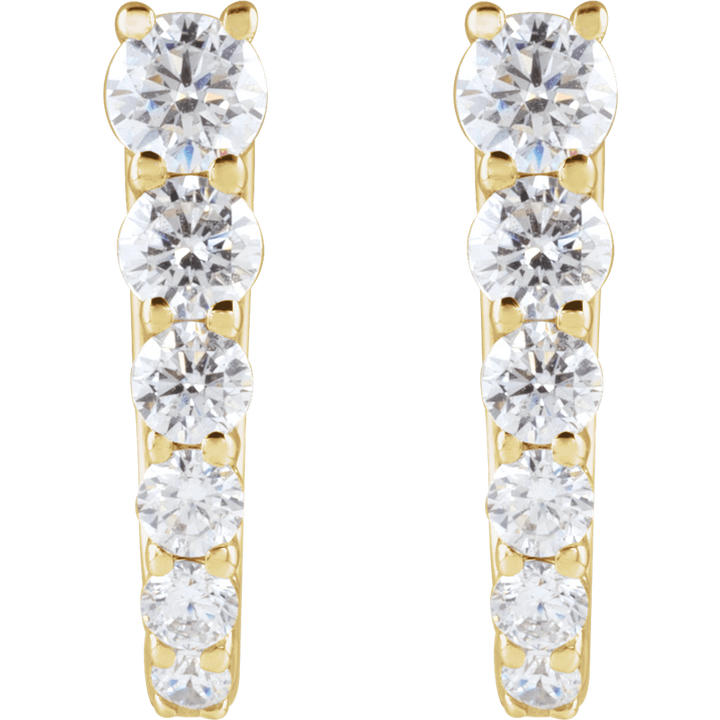 14K Yellow Gold 1/2 CTW Diamond 12.95 mm Hoop Earrings. 689354:600:P