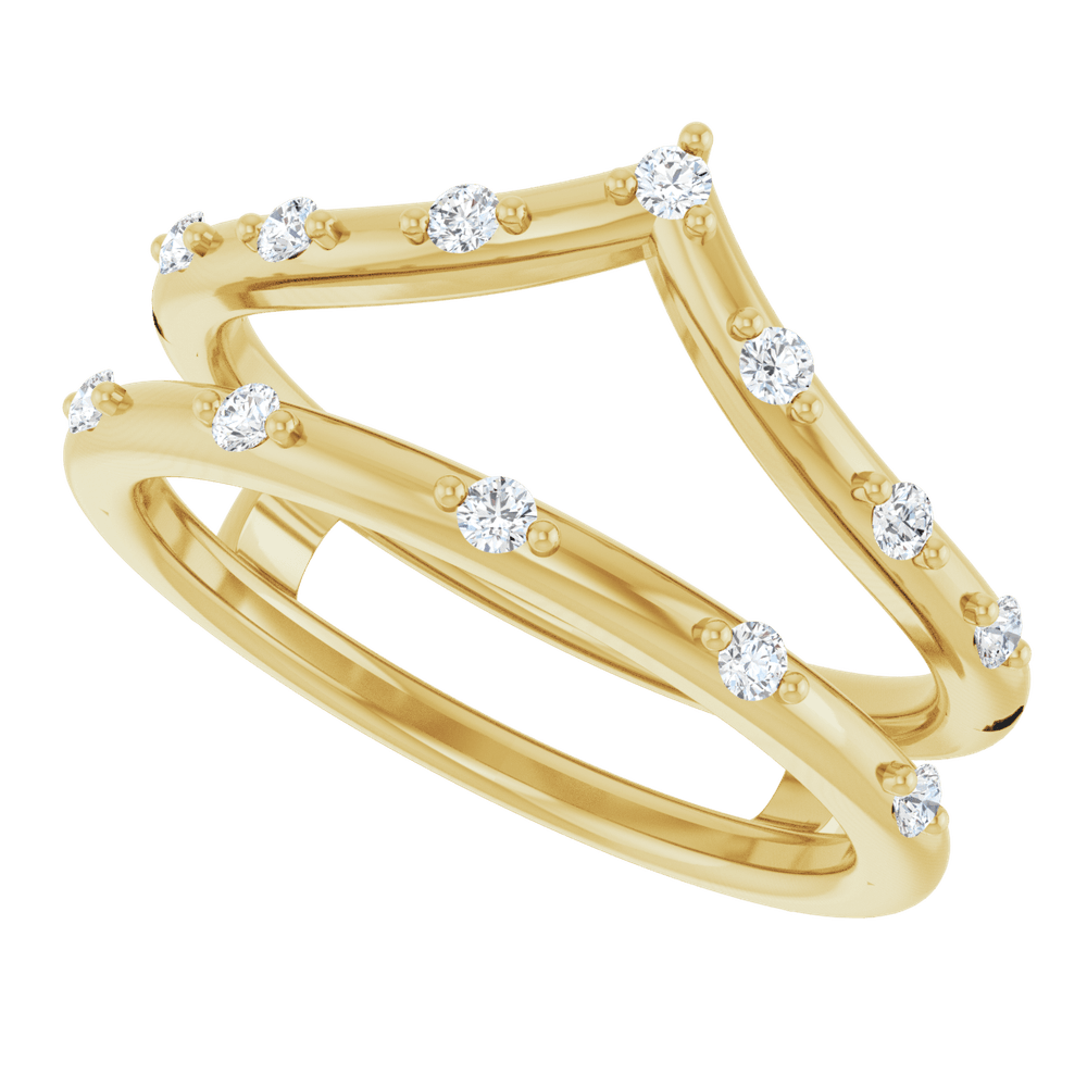 14K Yellow Gold 1/5 CTW Diamond Ring Guard. 689370:600:P