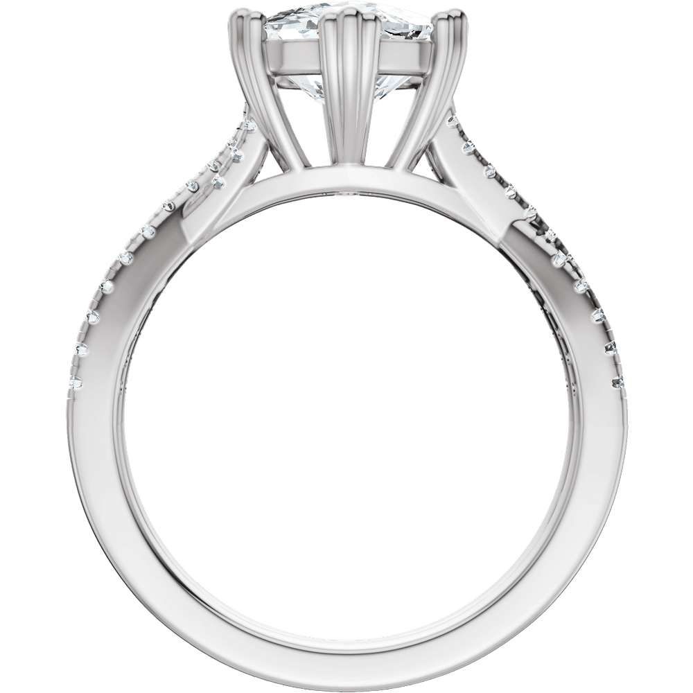 14K White Gold 8x8 mm Cushion 1/5 CTW Diamond Accented Engagement Ring. 689417:631:P