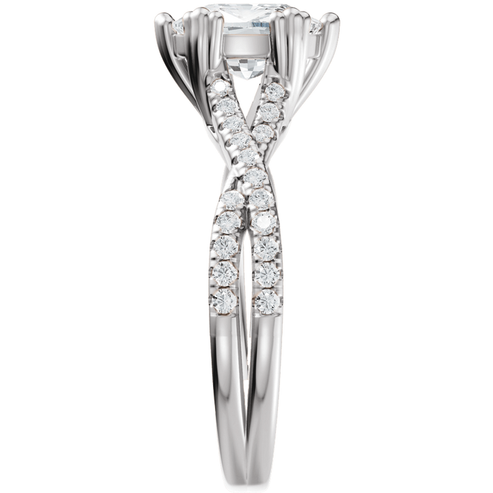 14K White Gold 8x8 mm Cushion 1/5 CTW Diamond Accented Engagement Ring. 689417:631:P