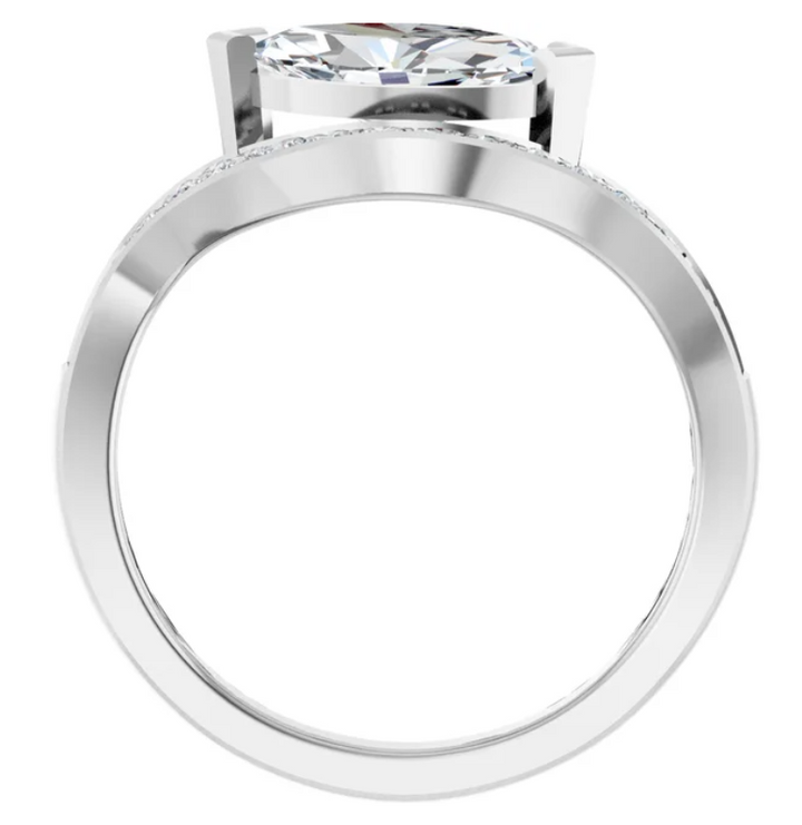 14K White Gold 10x5 mm Marquise 1/4 CTW Diamond Engagement Ring.