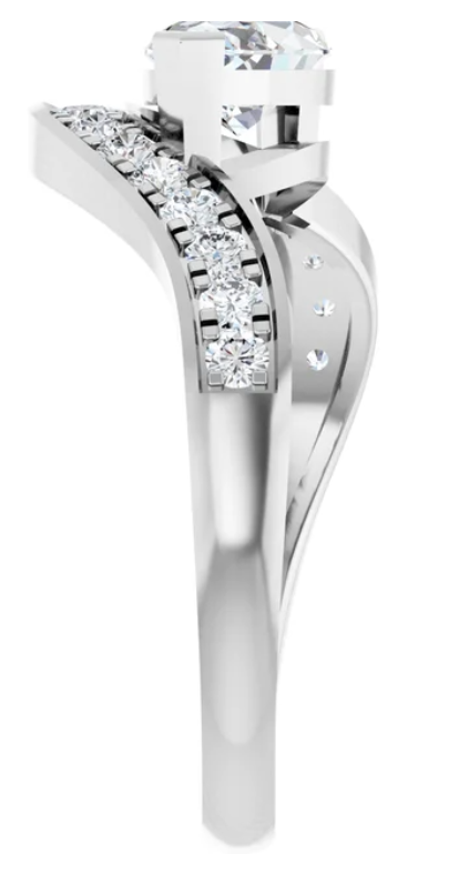 14K White Gold 10x5 mm Marquise 1/4 CTW Diamond Engagement Ring.
