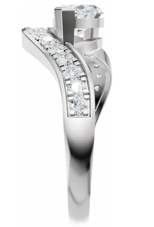 14K White Gold 10x5 mm Marquise 1/4 CTW Diamond Engagement Ring.