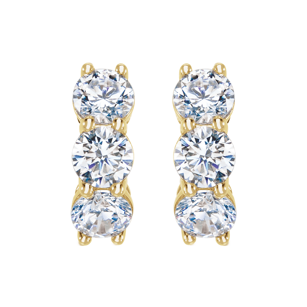 14K Yellow Gold 2 CTW Lab-Grown Diamond 12 mm Hoop Earrings