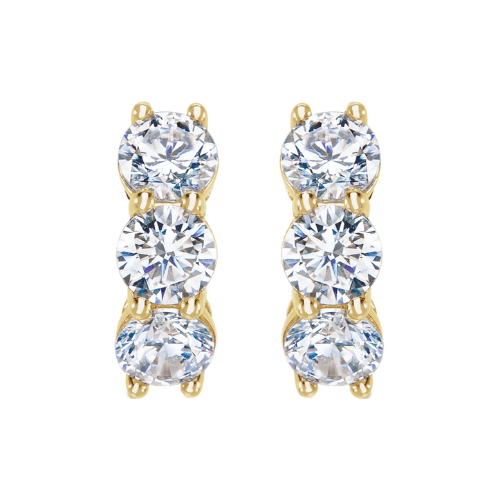 14K Yellow Gold 2 CTW Lab-Grown Diamond 12 mm Hoop Earrings