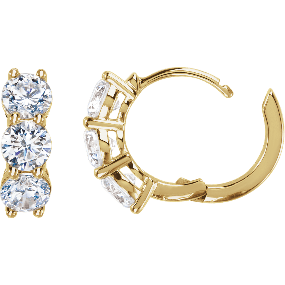 14K Yellow Gold 2 CTW Lab-Grown Diamond 12 mm Hoop Earrings