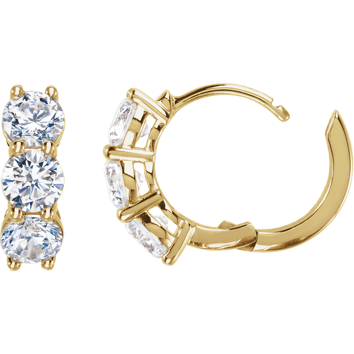14K Yellow Gold 2 CTW Lab-Grown Diamond 12 mm Hoop Earrings
