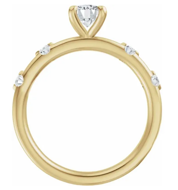 14K Yellow Gold 7x5 mm Oval 1/6 CTW Diamond Engagement Ring