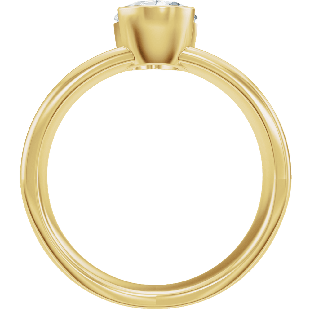 14K Yellow Gold Bezel-Set 8.6x6.5 mm Oval Solitaire Engagement Ring. 689672:603:P