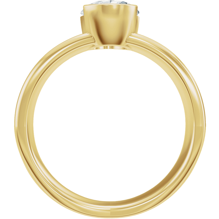 14K Yellow Gold Bezel-Set 8.6x6.5 mm Oval Solitaire Engagement Ring. 689672:603:P