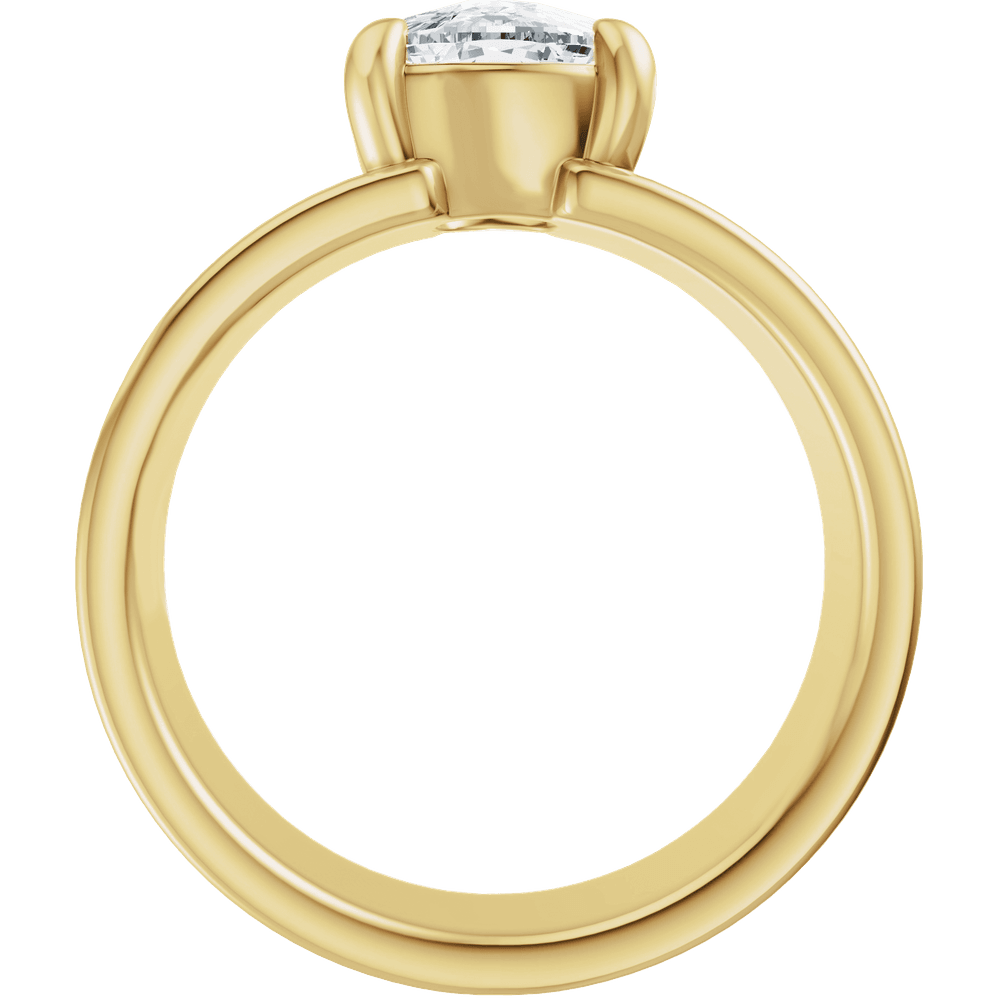 14K White Gold 7x5 mm Elongated Cushion Engagement Ring. 689673:601:P